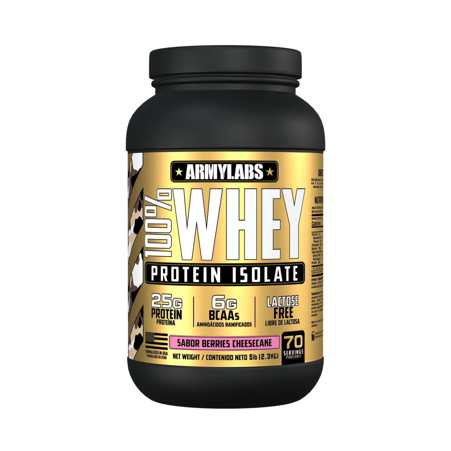 ArmyLabs 100% Whey Protein Isolate 5 libras