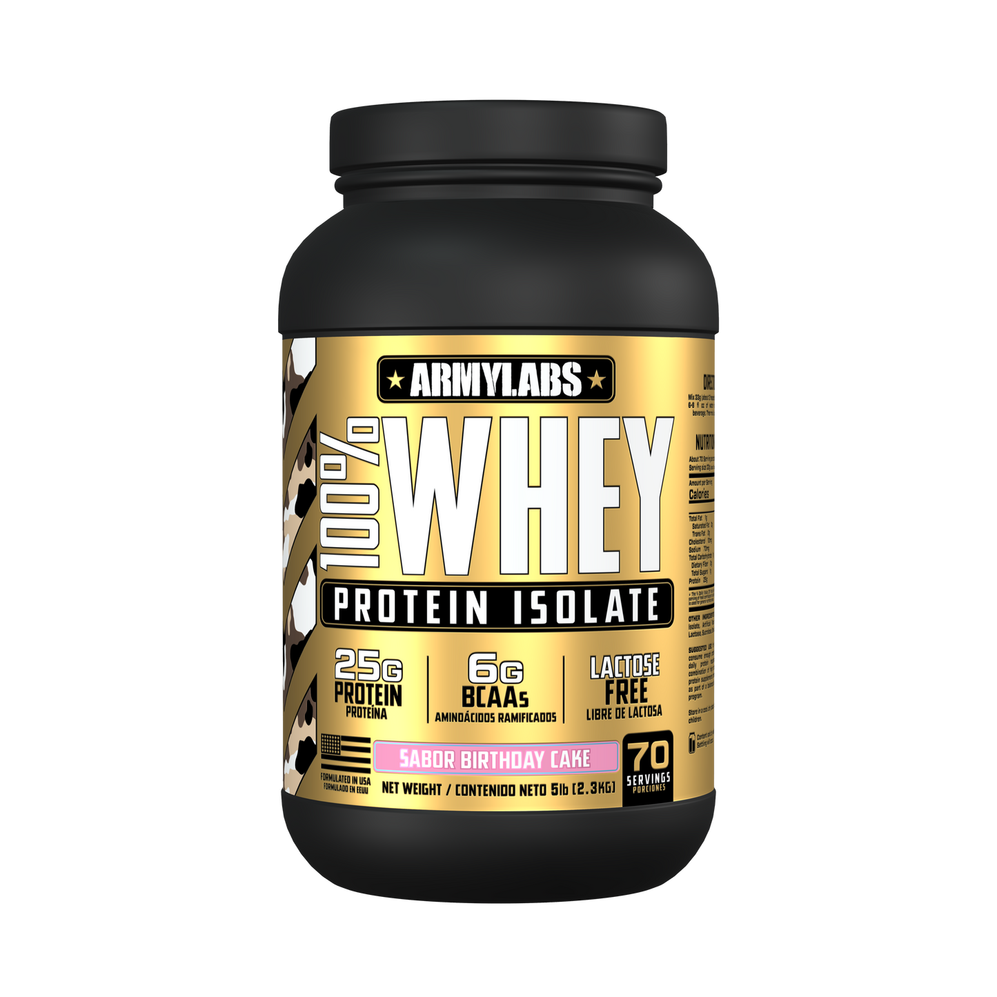 ArmyLabs 100% Whey Protein Isolate 5 libras
