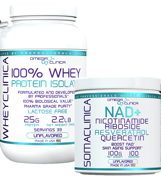 Proteina Omega Clinica Isolated 2,2 lbs (sin sabor) + NAD + 100 servicios