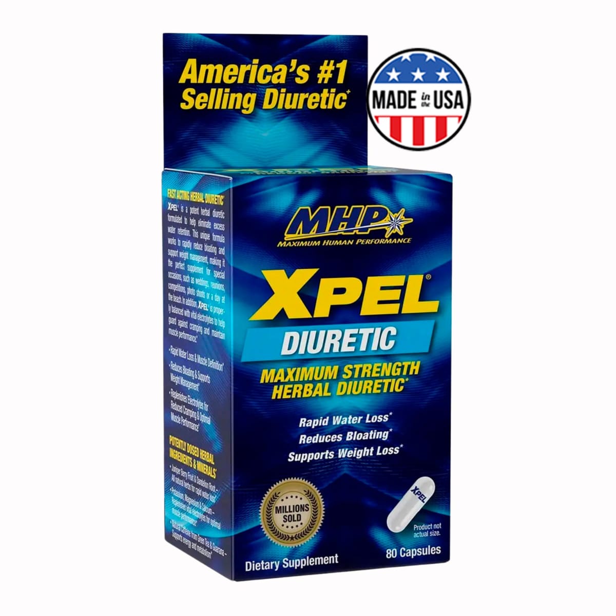 Xpel Diuretico - 80 Caps - Formula Original Americana 80 Capsulas