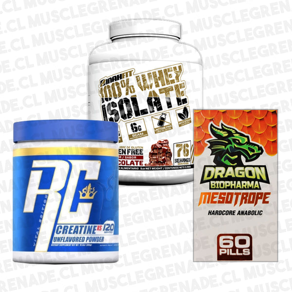 Pack / Binahfit Proteína Aislada 5 lbs + Mesotrope Pro-Hormonal  + Ronnie Coleman Creatina 300 grs