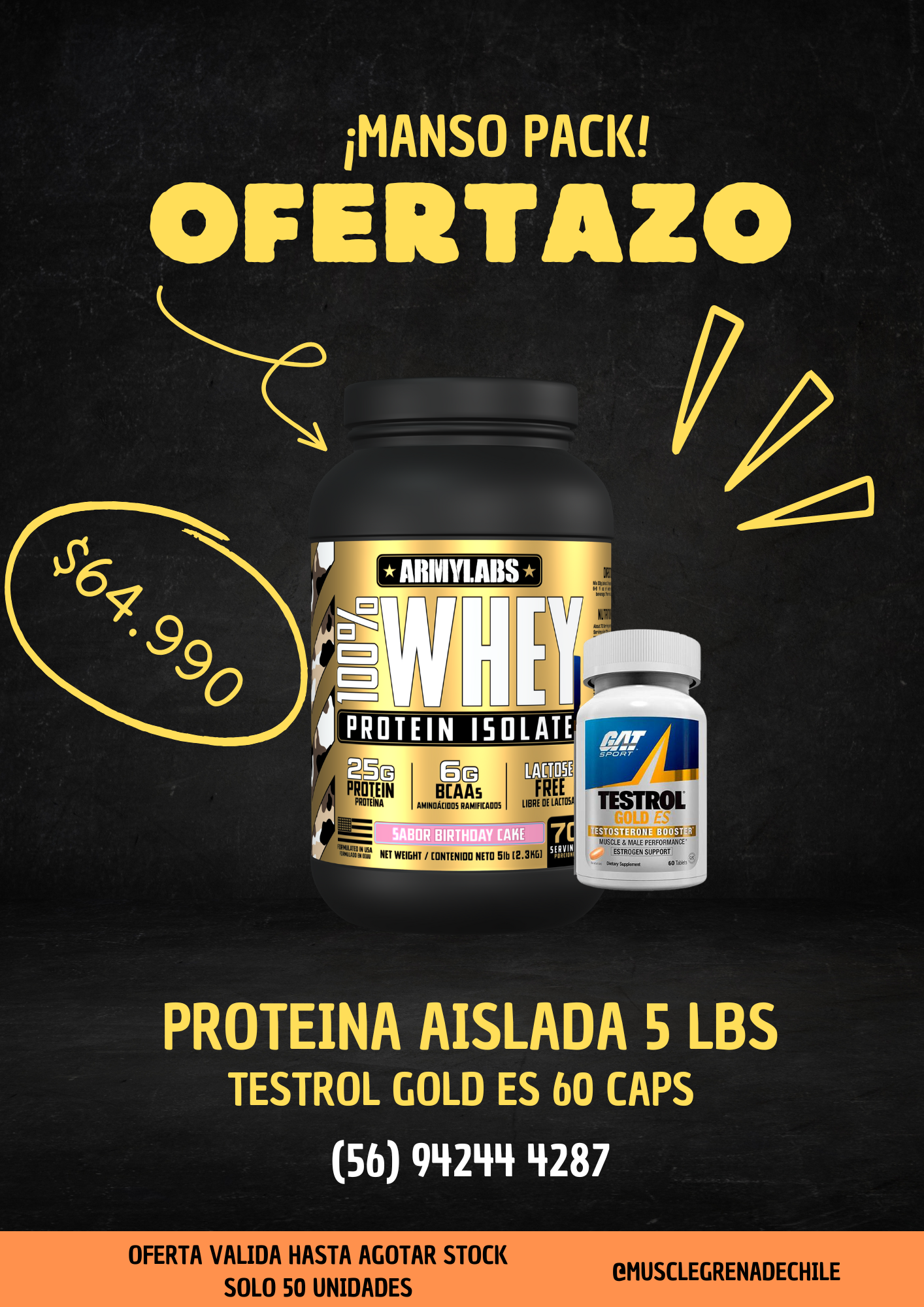 Oferta Proteina Army Labs + Testrol Gold