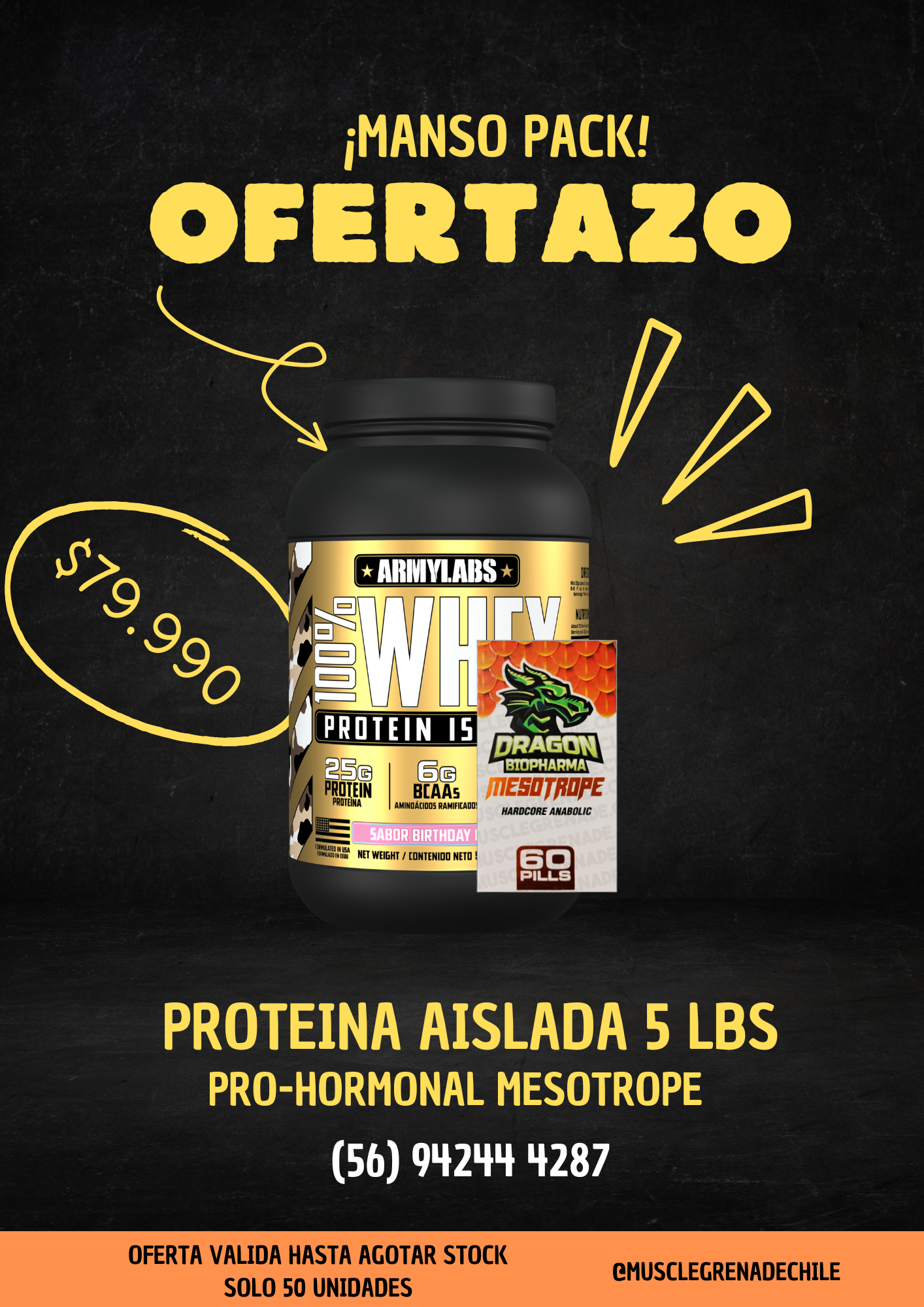 Oferta Proteina Army Labs + Pro-Hormonal Mesotrope Dragon Biopharma