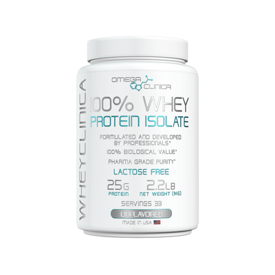 Whey Protein 100% Isolate Omega Clinica Premium Sin Sabor